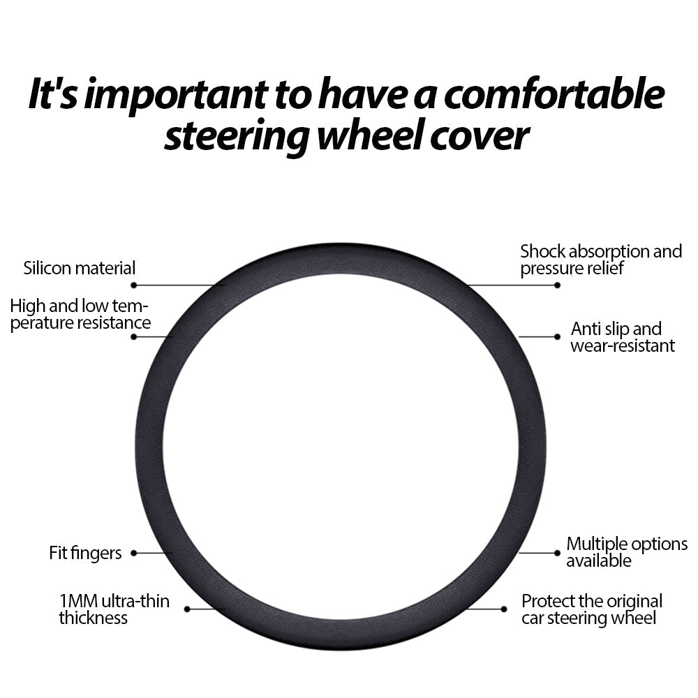 Non-slip sweat-absorbent steering wheel cover