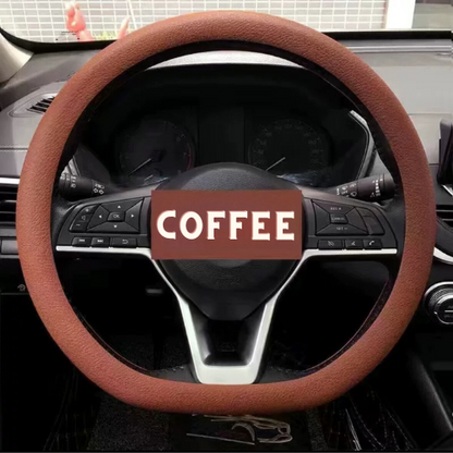 Non-slip sweat-absorbent steering wheel cover